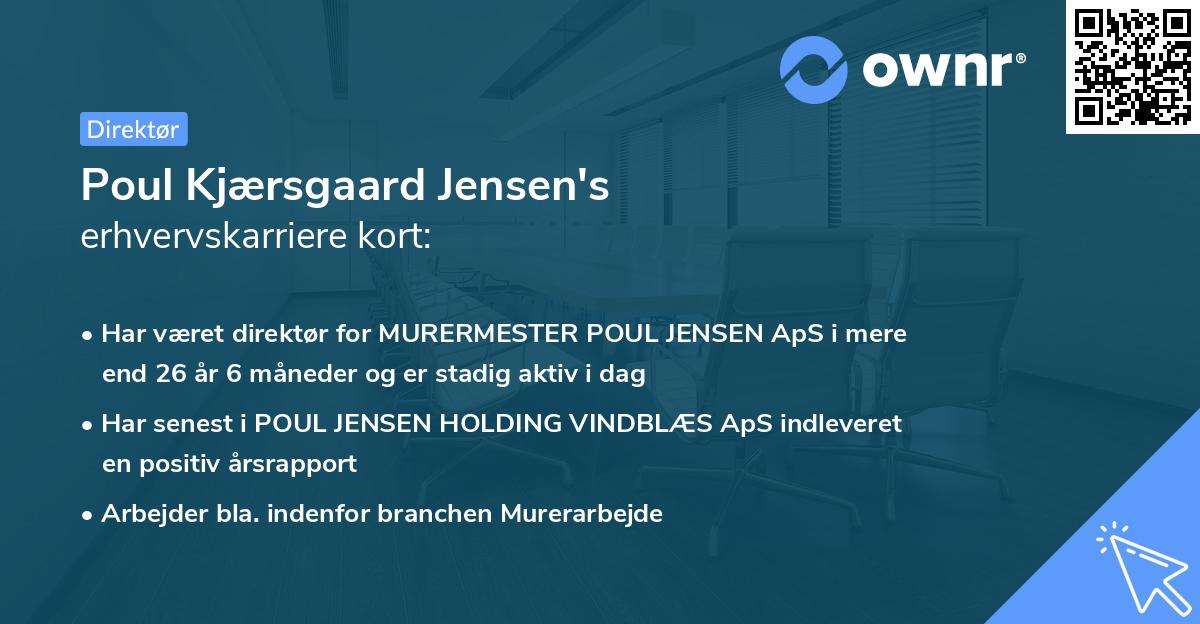 Poul Kjærsgaard Jensen's erhvervskarriere kort