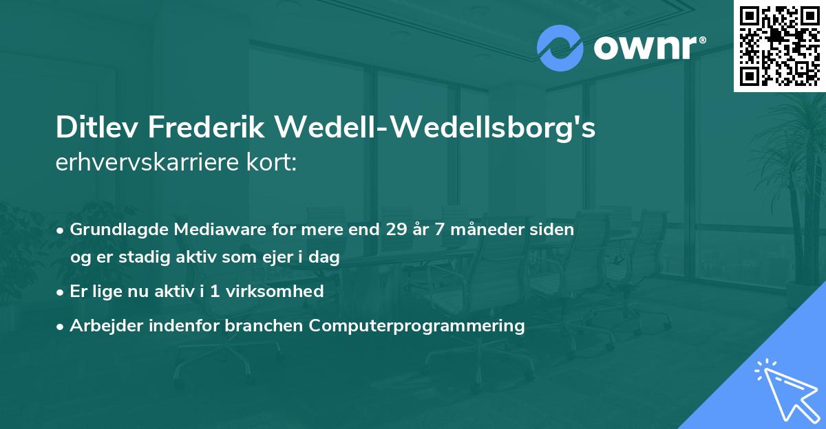 Ditlev Frederik Wedell-Wedellsborg's erhvervskarriere kort