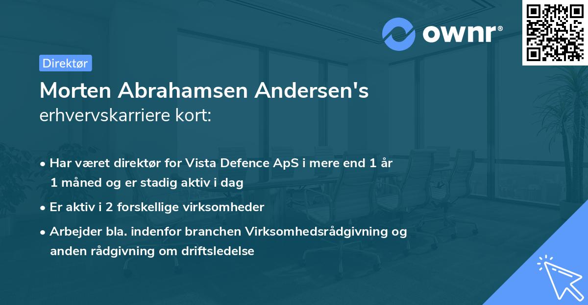 Morten Abrahamsen Andersen's erhvervskarriere kort