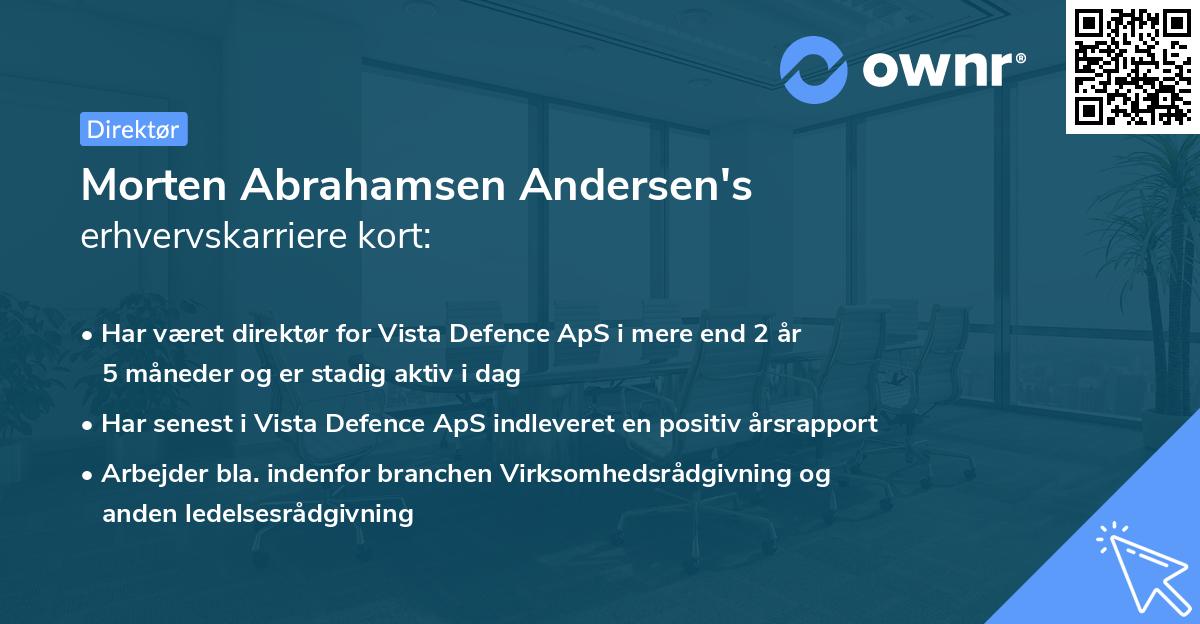 Morten Abrahamsen Andersen's erhvervskarriere kort