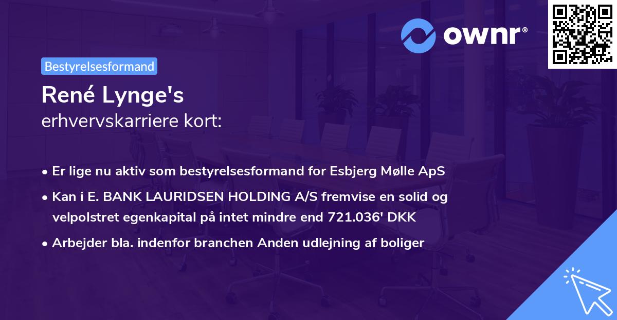 René Lynge's erhvervskarriere kort