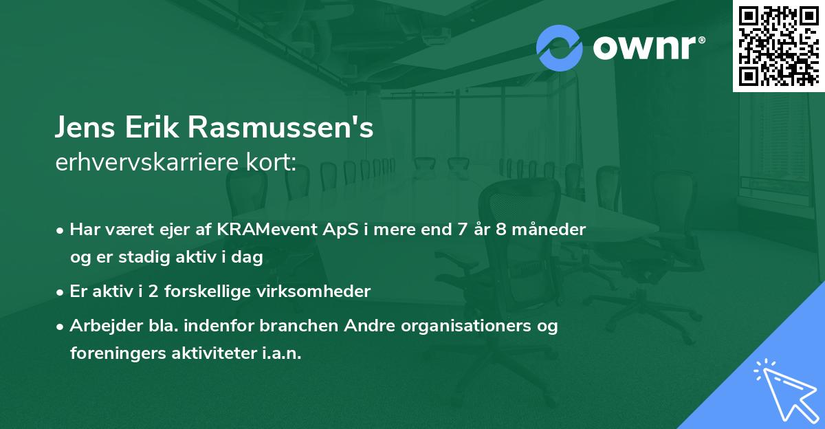 Jens Erik Rasmussen's erhvervskarriere kort