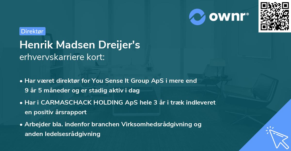 Henrik Madsen Dreijer's erhvervskarriere kort