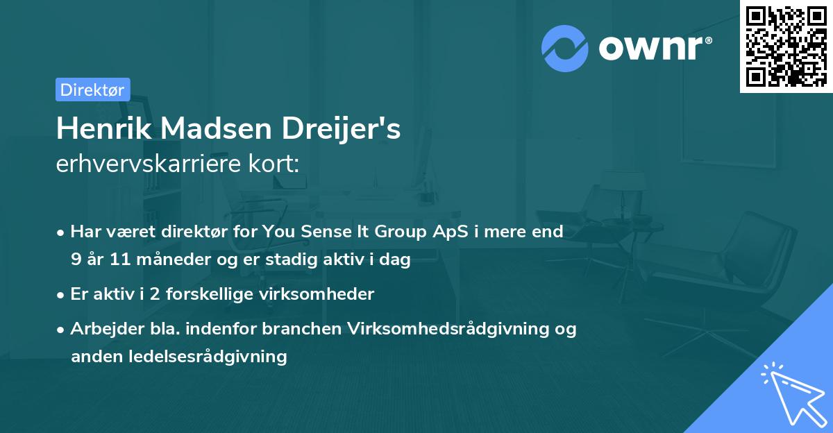 Henrik Madsen Dreijer's erhvervskarriere kort