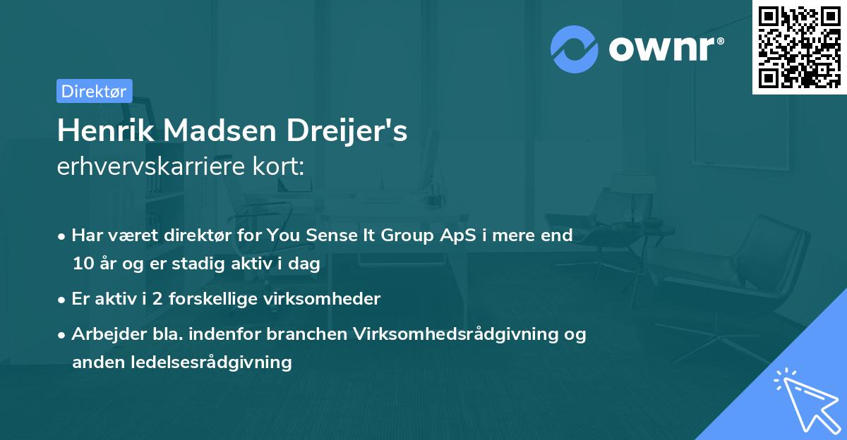Henrik Madsen Dreijer's erhvervskarriere kort