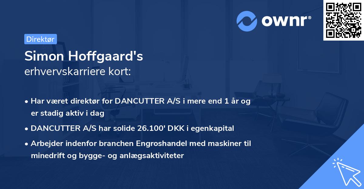 Simon Hoffgaard's erhvervskarriere kort