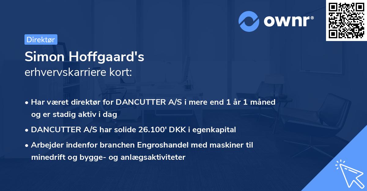 Simon Hoffgaard's erhvervskarriere kort