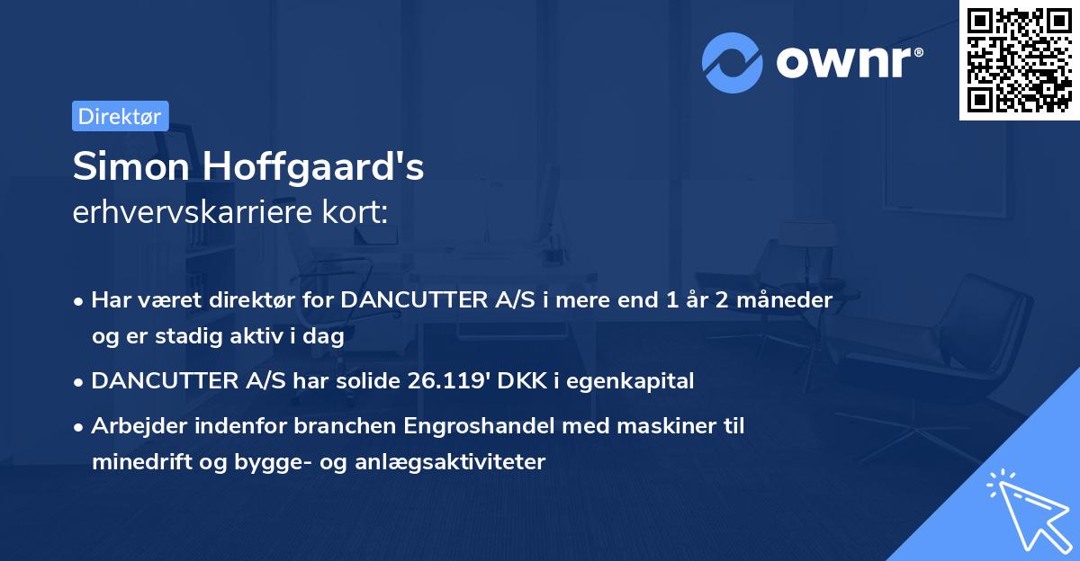 Simon Hoffgaard's erhvervskarriere kort