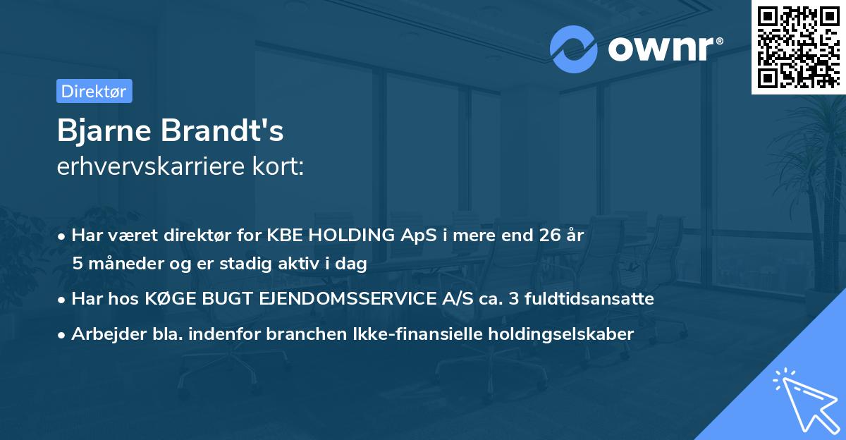 Bjarne Brandt's erhvervskarriere kort