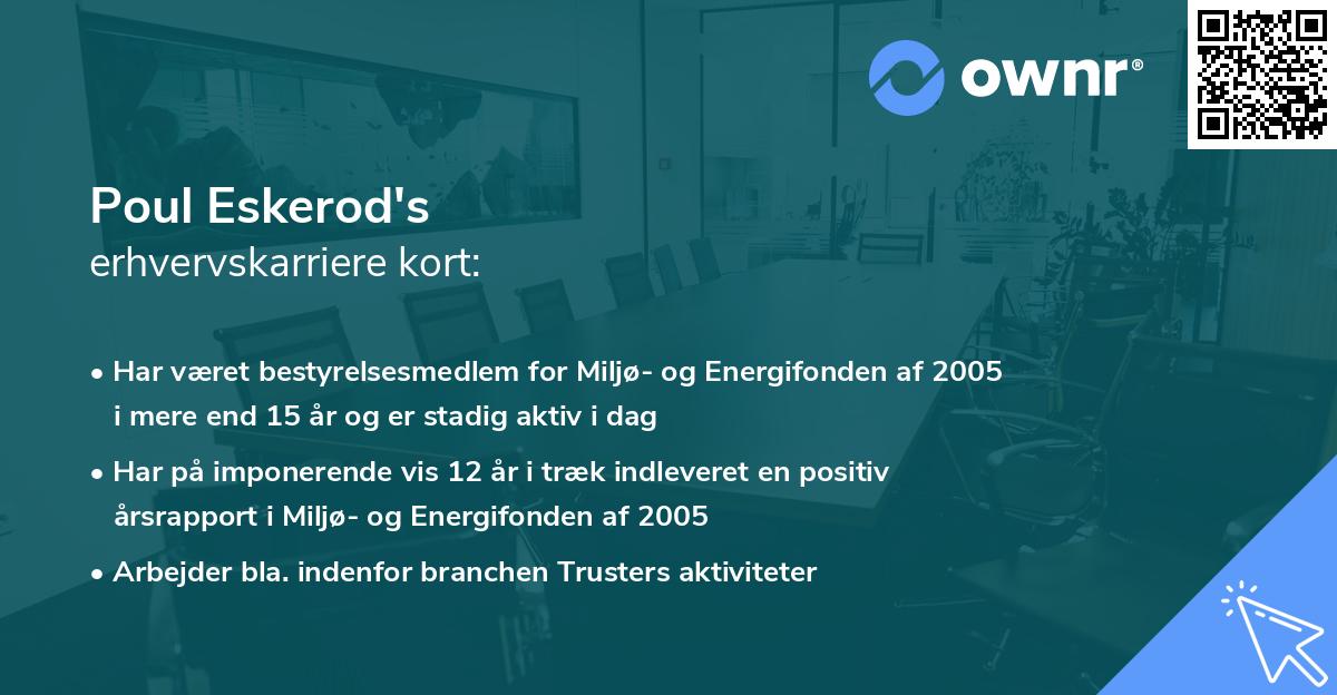 Poul Eskerod's erhvervskarriere kort
