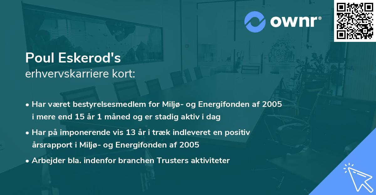 Poul Eskerod's erhvervskarriere kort