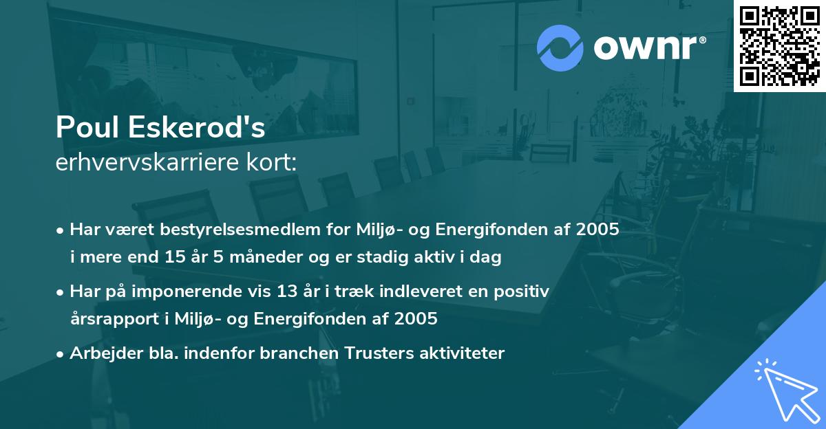 Poul Eskerod's erhvervskarriere kort