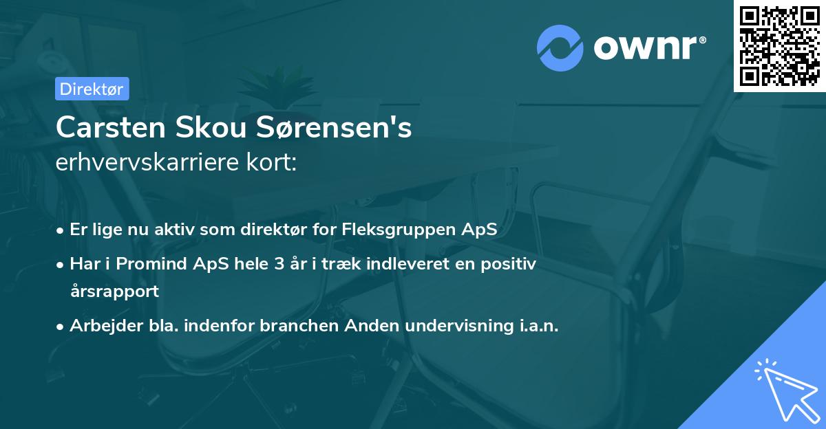 Carsten Skou Sørensen's erhvervskarriere kort