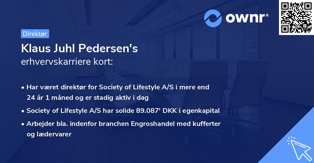 Klaus Juhl Pedersen's erhvervskarriere kort