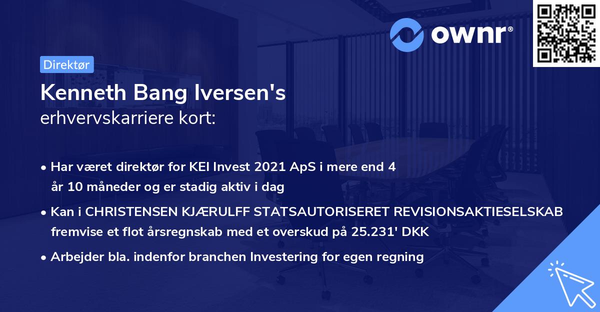 Kenneth Bang Iversen's erhvervskarriere kort
