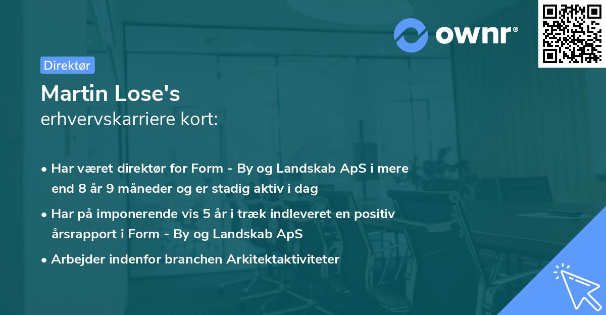 Martin Lose's erhvervskarriere kort