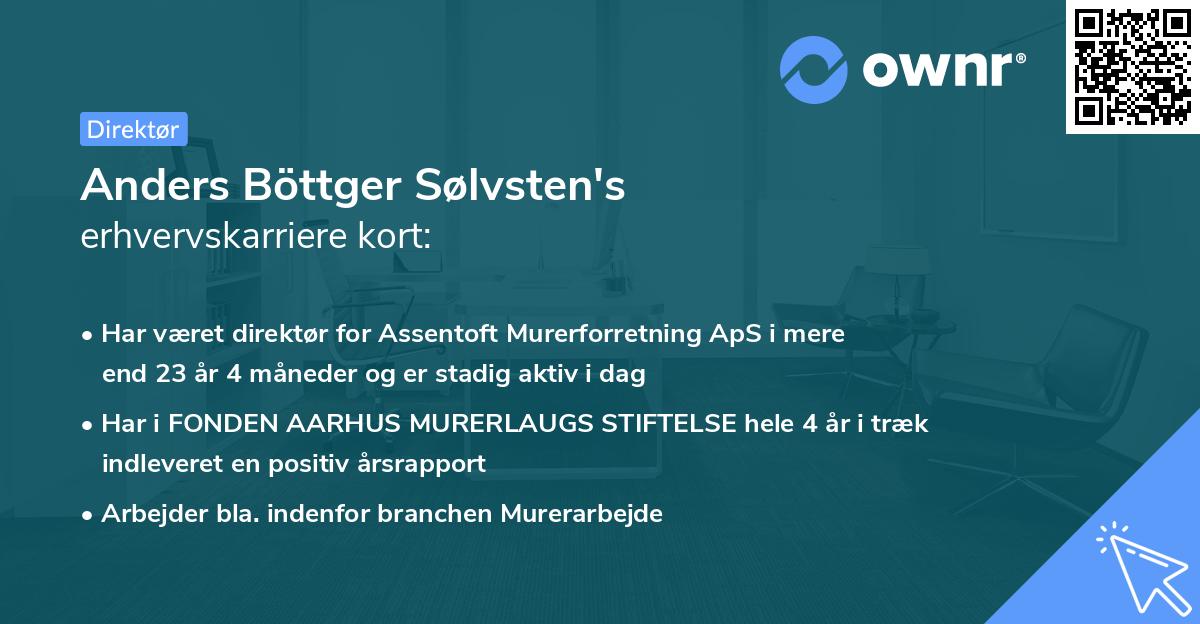 Anders Böttger Sølvsten's erhvervskarriere kort