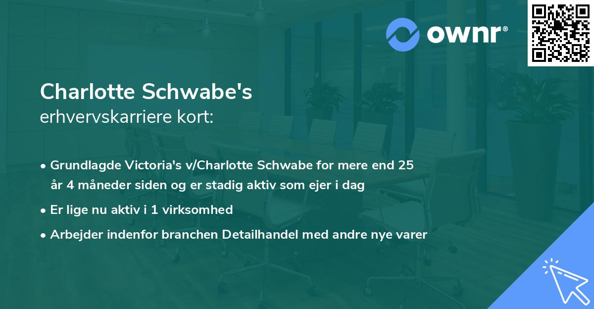Charlotte Schwabe's erhvervskarriere kort
