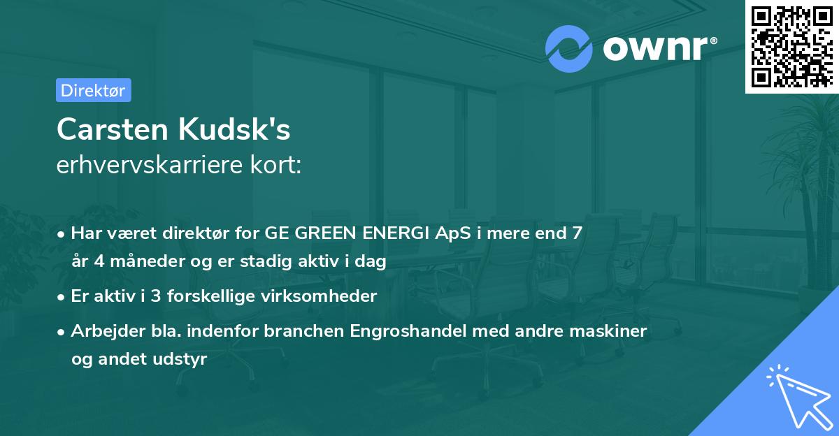Carsten Kudsk's erhvervskarriere kort