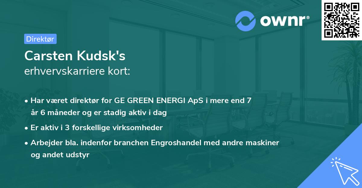 Carsten Kudsk's erhvervskarriere kort