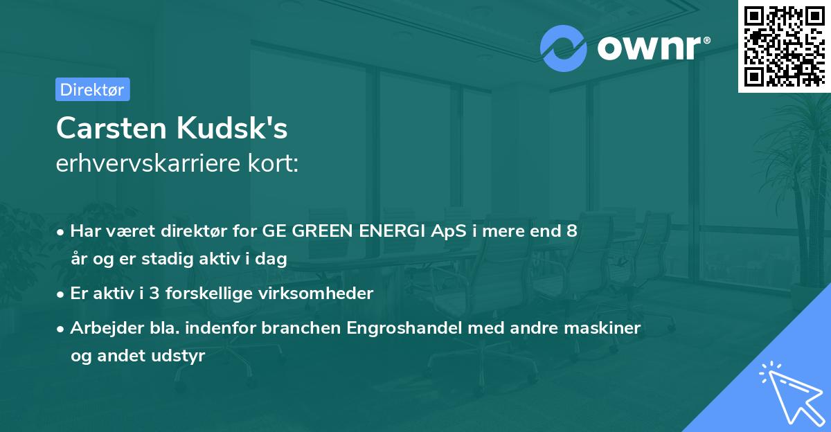 Carsten Kudsk's erhvervskarriere kort