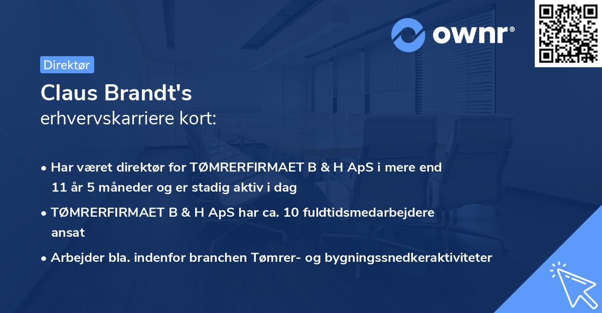Claus Brandt's erhvervskarriere kort