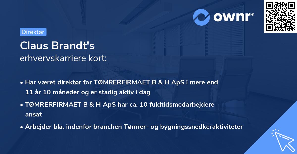 Claus Brandt's erhvervskarriere kort