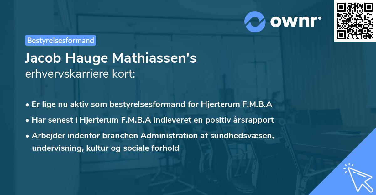Jacob Hauge Mathiassen's erhvervskarriere kort