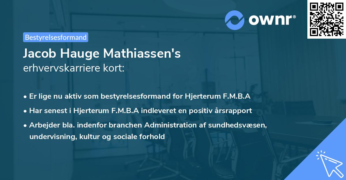 Jacob Hauge Mathiassen's erhvervskarriere kort