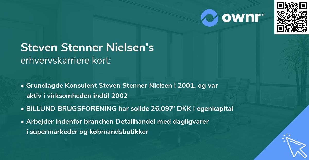 Steven Stenner Nielsen's erhvervskarriere kort