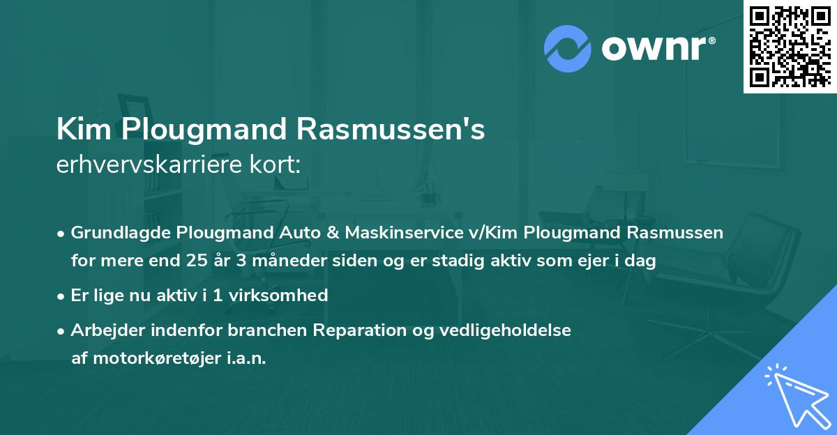 Kim Plougmand Rasmussen's erhvervskarriere kort