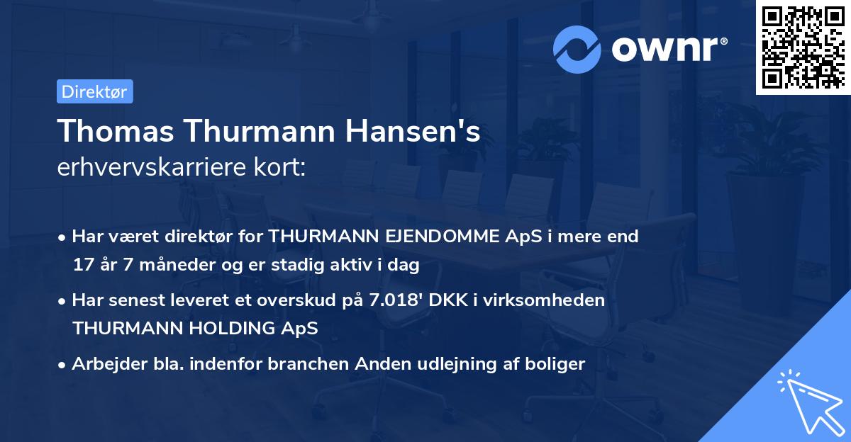 Thomas Thurmann Hansen's erhvervskarriere kort