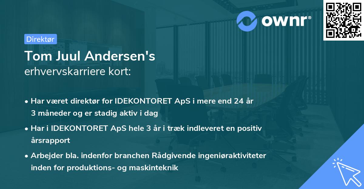 Tom Juul Andersen's erhvervskarriere kort