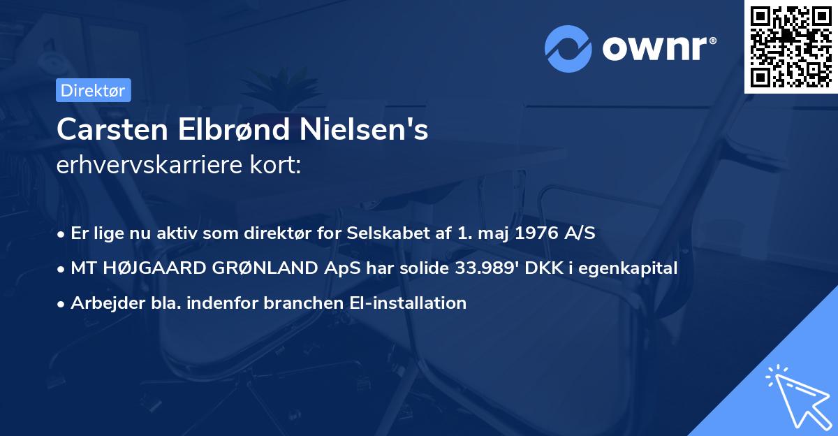 Carsten Elbrønd Nielsen's erhvervskarriere kort