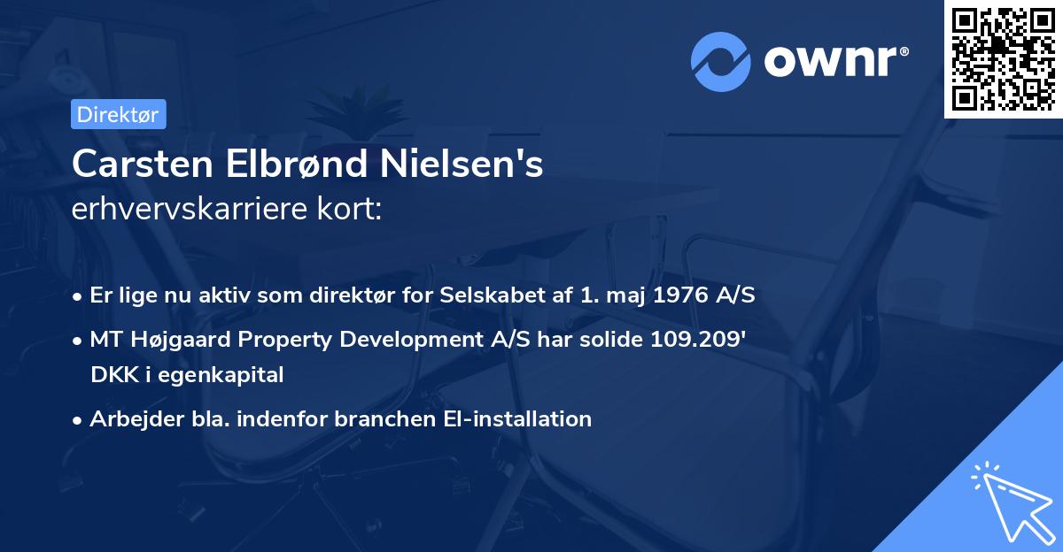 Carsten Elbrønd Nielsen's erhvervskarriere kort