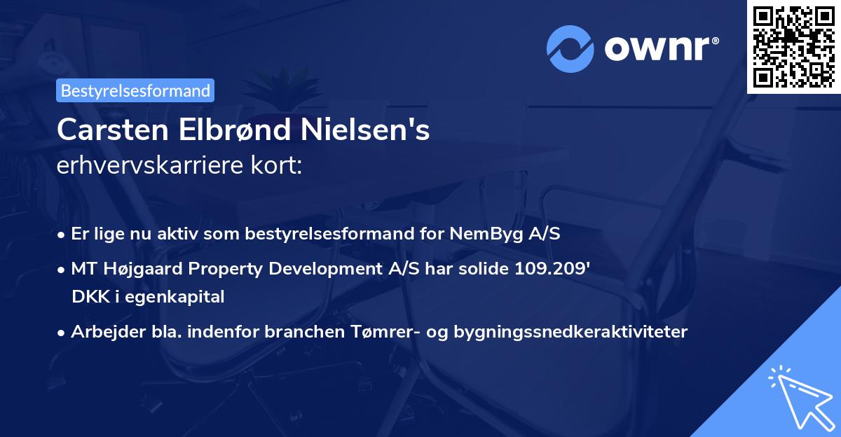 Carsten Elbrønd Nielsen's erhvervskarriere kort