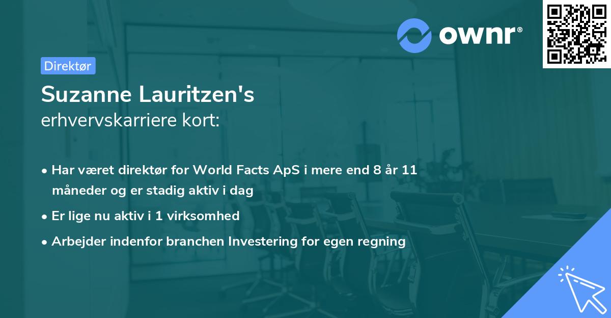 Suzanne Lauritzen's erhvervskarriere kort