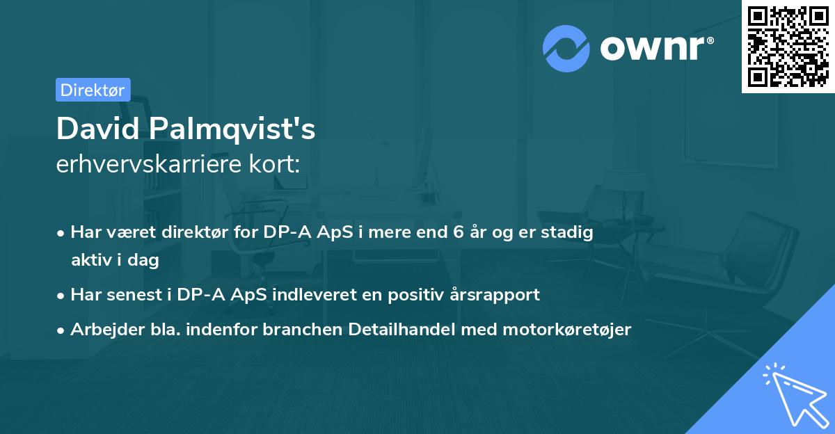 David Palmqvist's erhvervskarriere kort