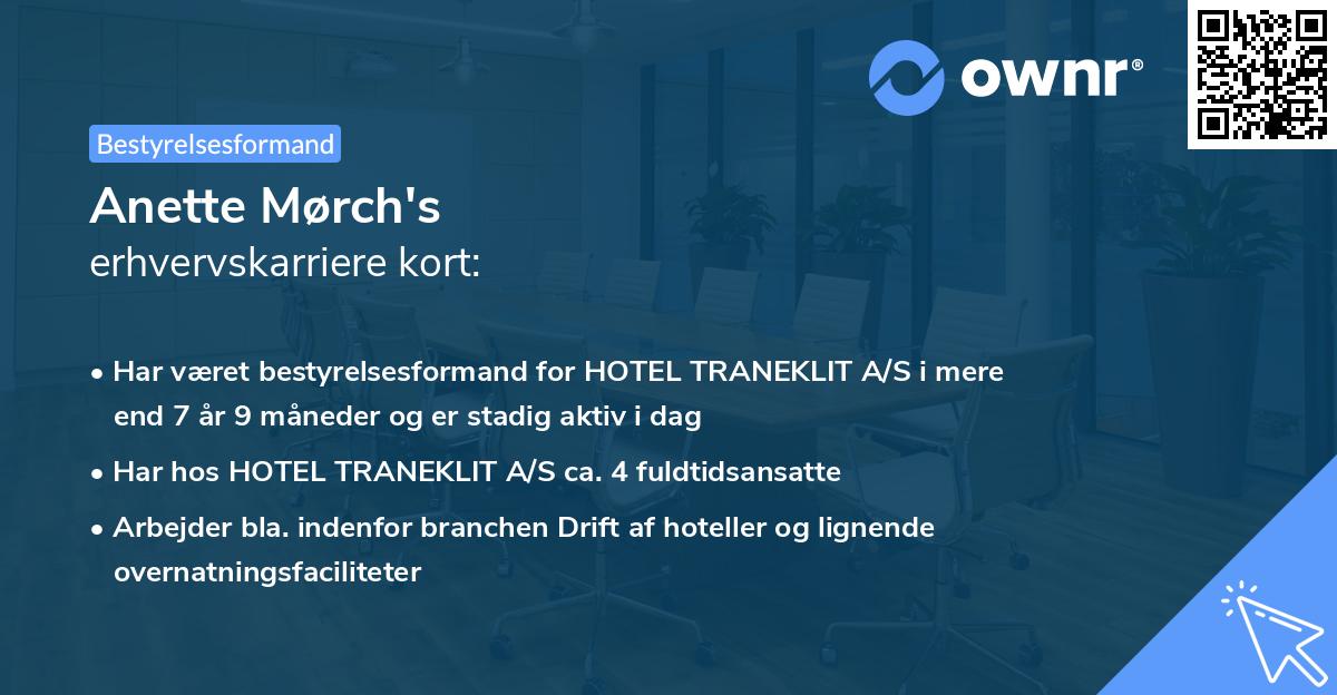 Anette Mørch's erhvervskarriere kort