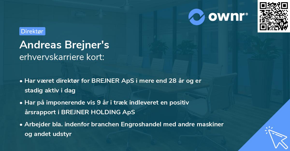 Andreas Brejner's erhvervskarriere kort