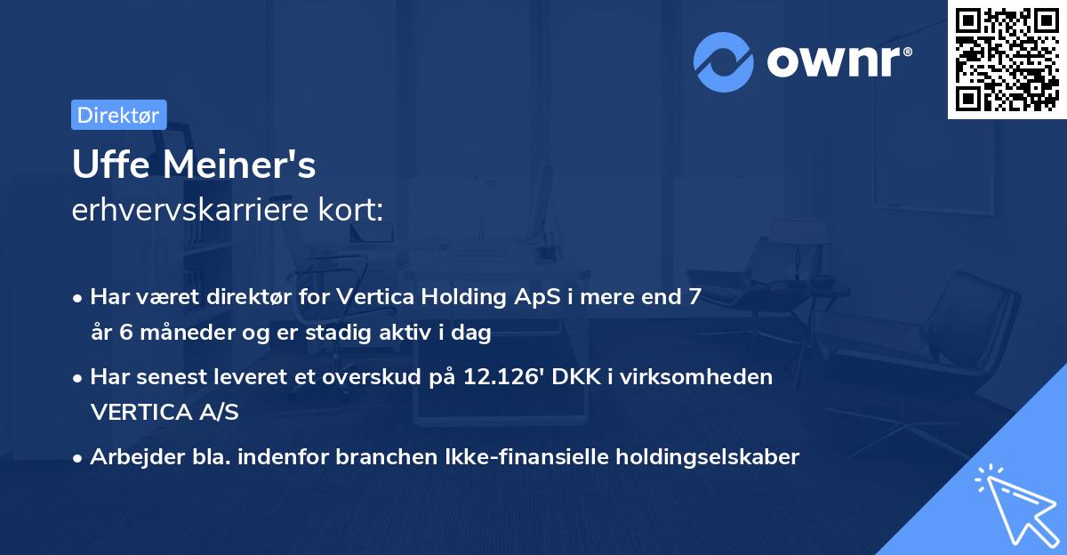 Uffe Meiner's erhvervskarriere kort