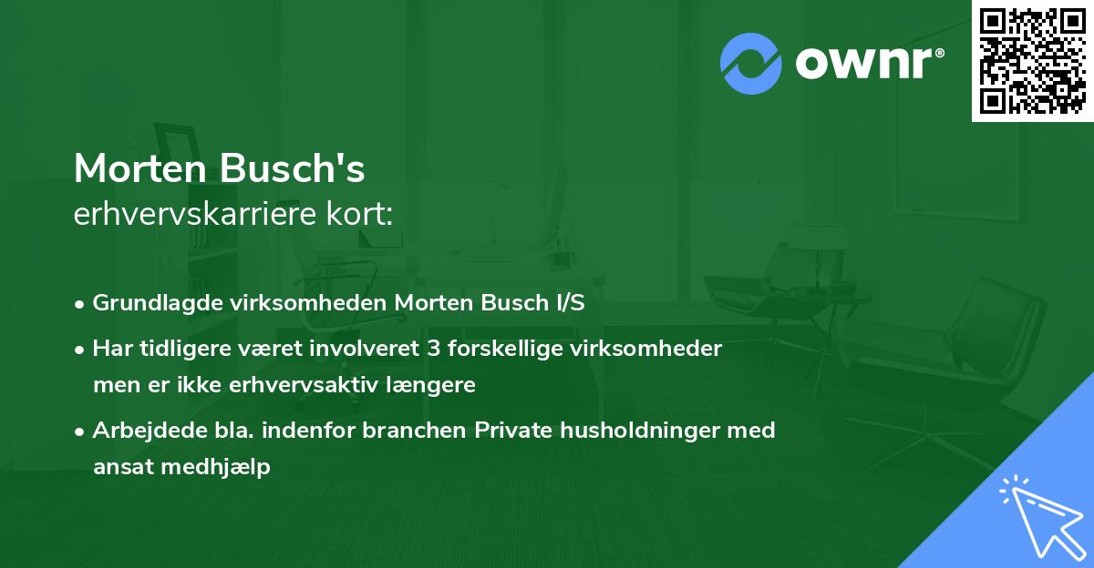 Morten Busch's erhvervskarriere kort