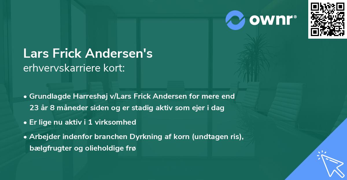 Lars Frick Andersen's erhvervskarriere kort