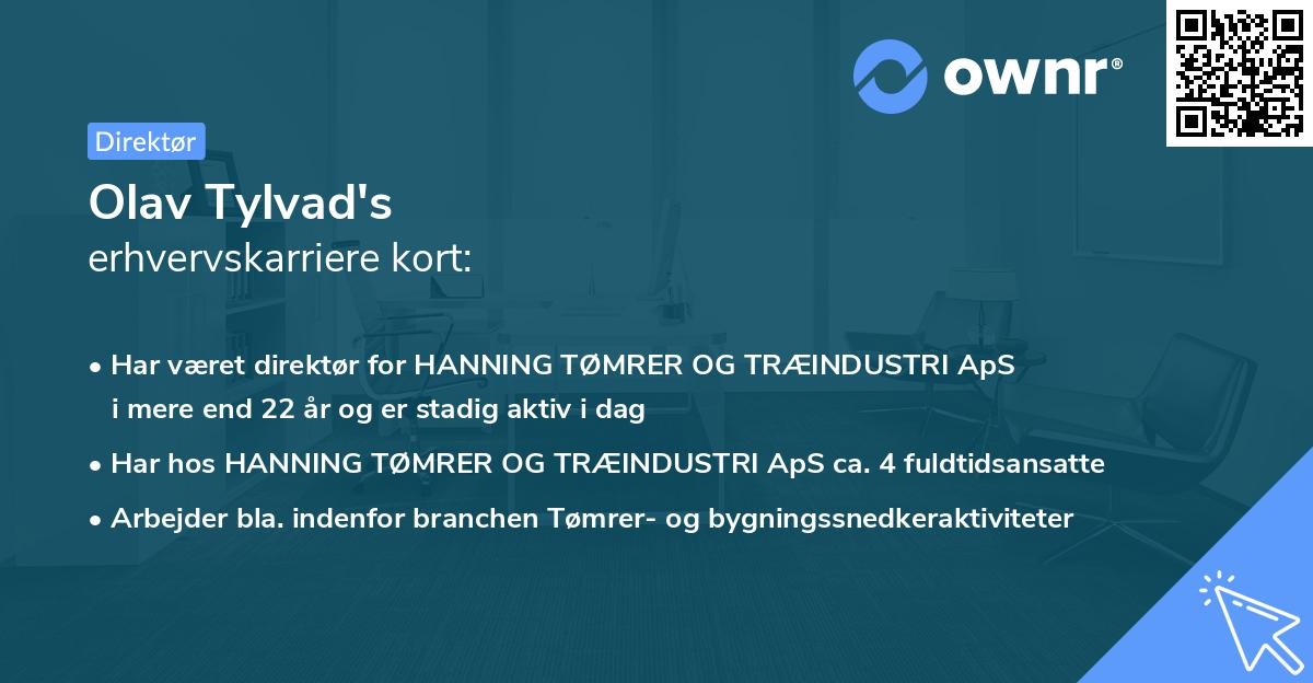 Olav Tylvad's erhvervskarriere kort