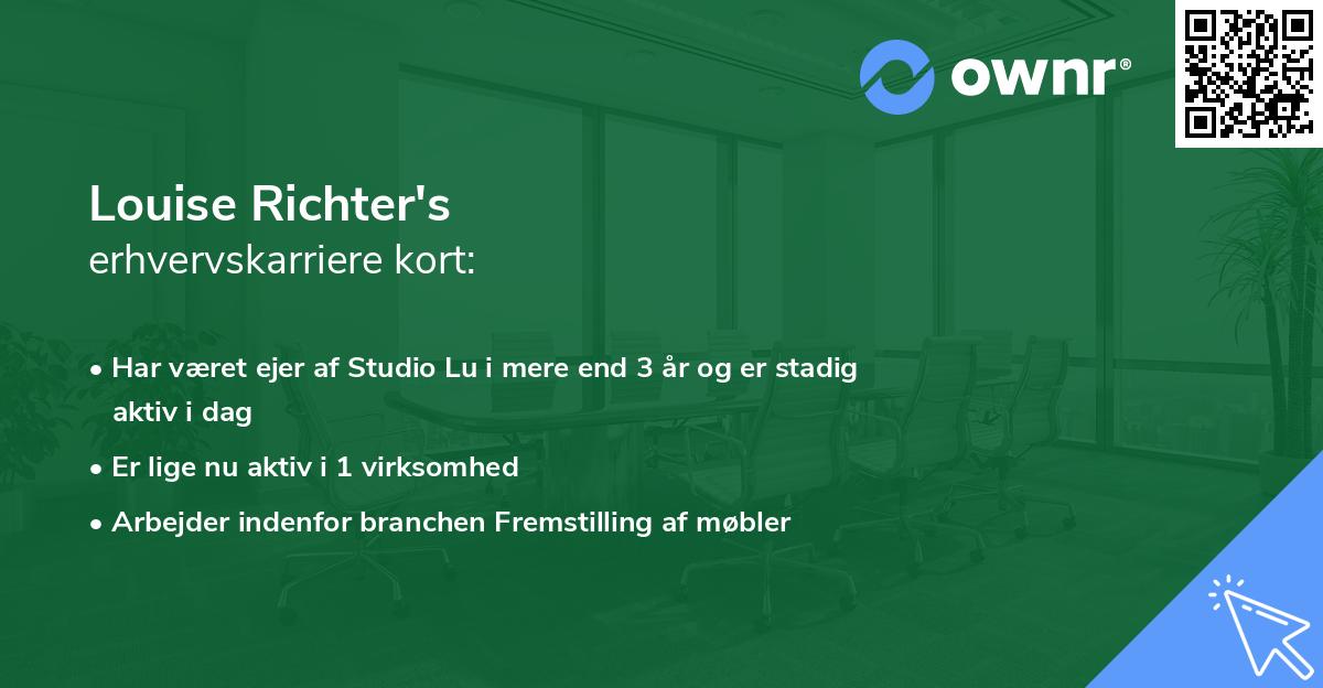 Louise Richter's erhvervskarriere kort
