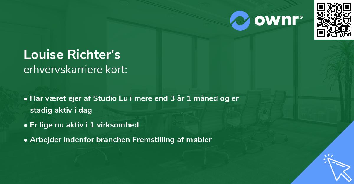 Louise Richter's erhvervskarriere kort