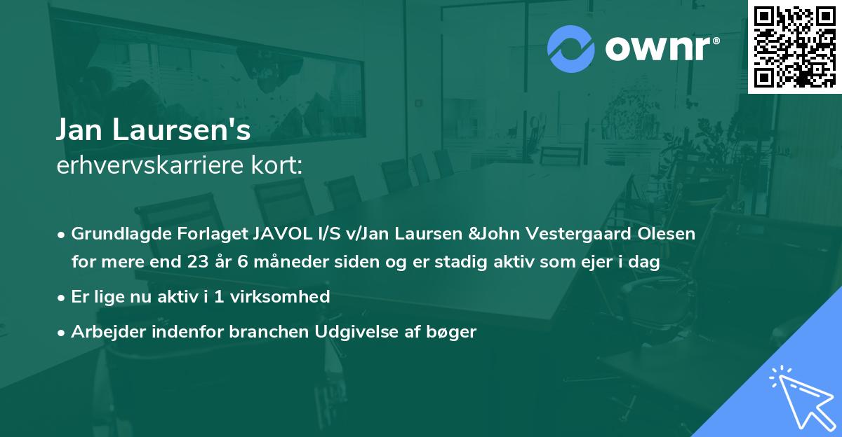 Jan Laursen's erhvervskarriere kort