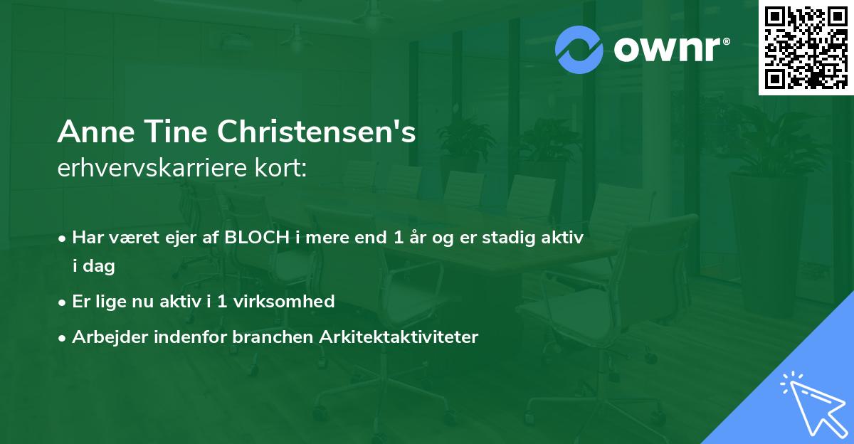 Anne Tine Christensen's erhvervskarriere kort