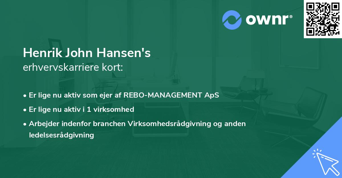 Henrik John Hansen's erhvervskarriere kort