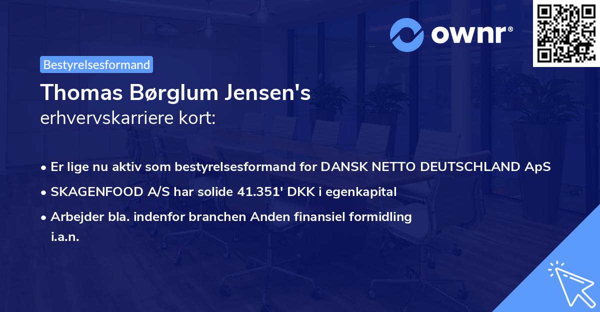 Thomas Børglum Jensen's erhvervskarriere kort